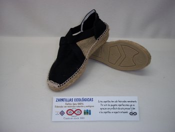 Alpargata cruzada elásticos negra 2
