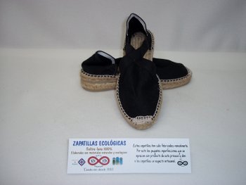 Alpargata cruzada elásticos negra 3